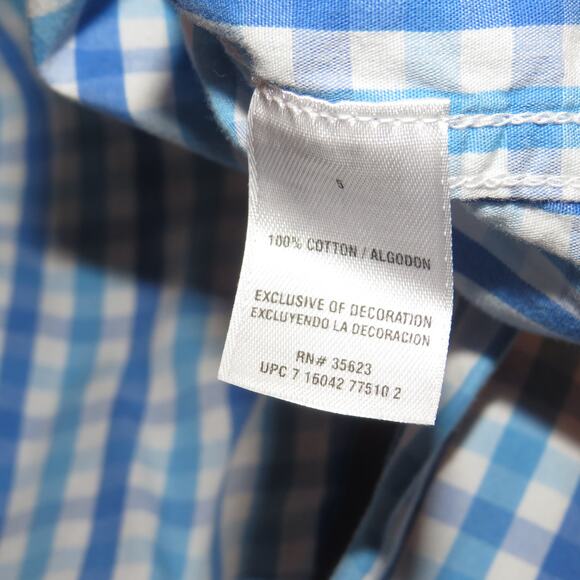 Carter’s Blue Plaid Button Up Boys Collared Long Sleeve Shirt - Picture 6 of 7